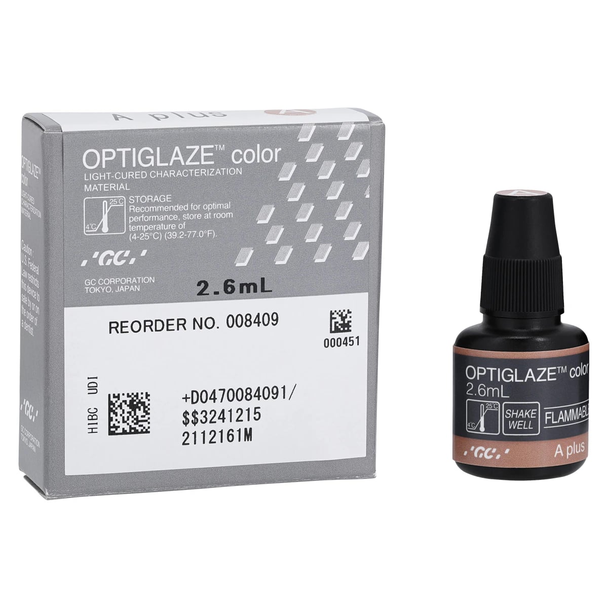 GC America OptiGlaze Color A Plus Light-Cured Nano-Filled Characterization Coating, 2.6 mL Bottle, #8409