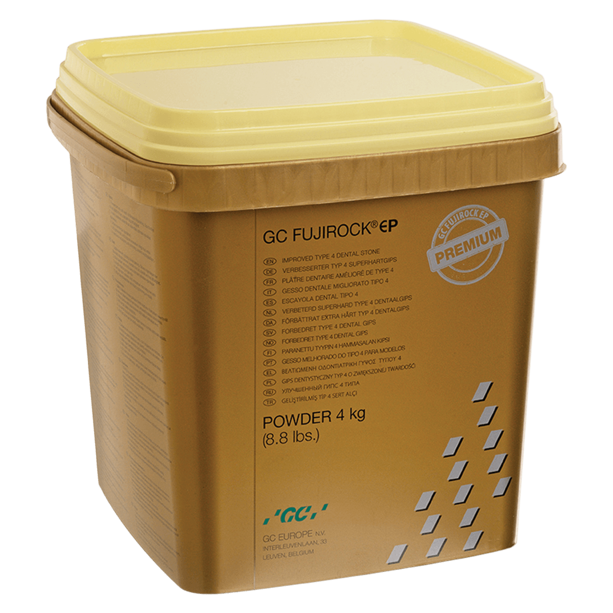 GC FujiROCK EP Premium Line Type IV Dental Die Stone, Pastel Yellow, 11 kg, 890365