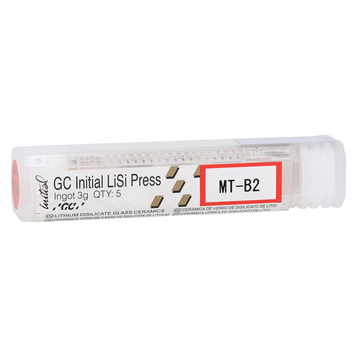 GC Initial LiSi Press Lithium Disilicate Ingot, Shade MT-B2, 3g, 5/Pk, 010332