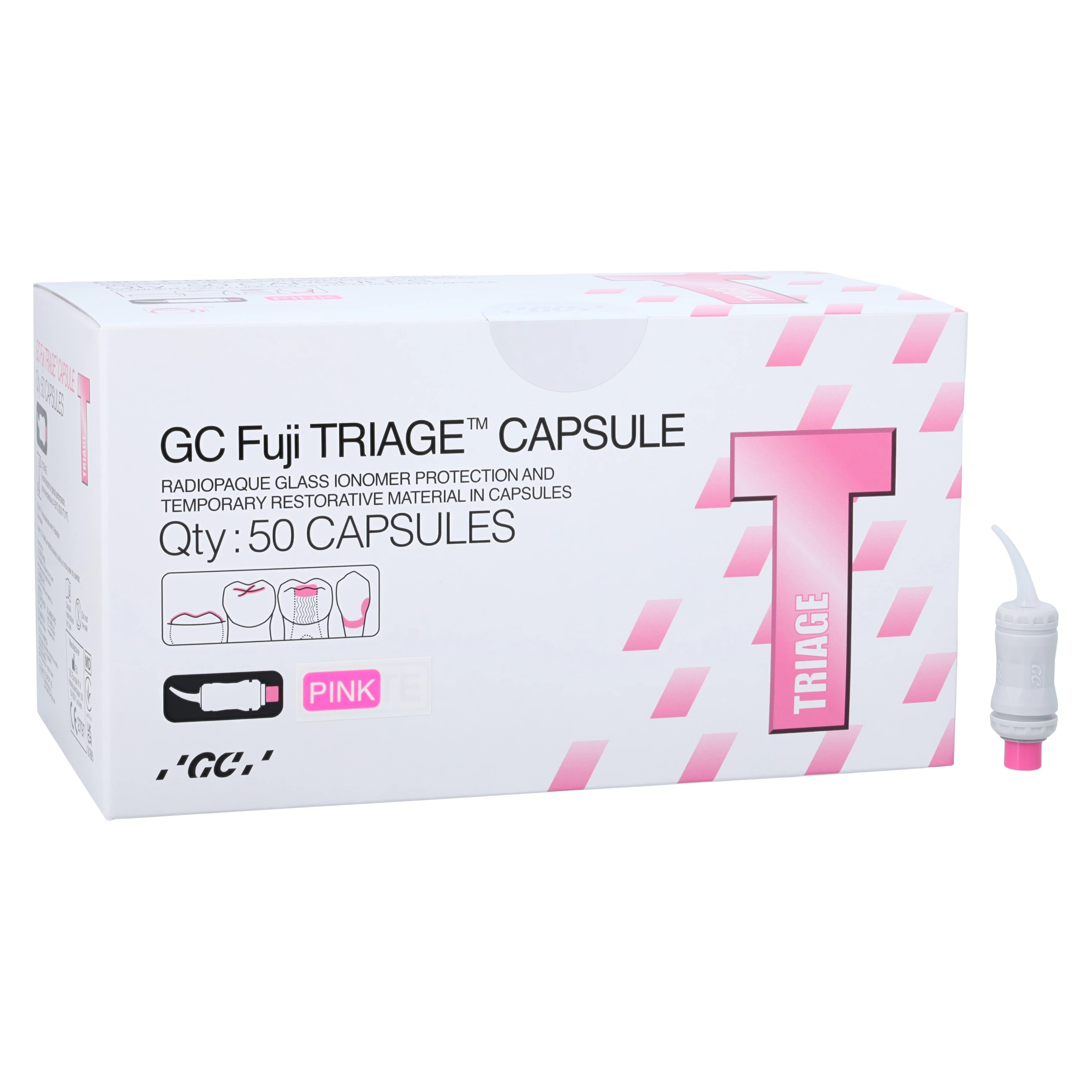 GC Fuji TRIAGE Glass Ionomer Sealant & Surface Protectant Capsules, Pink, 0.13 ml, 50/Box, 001946