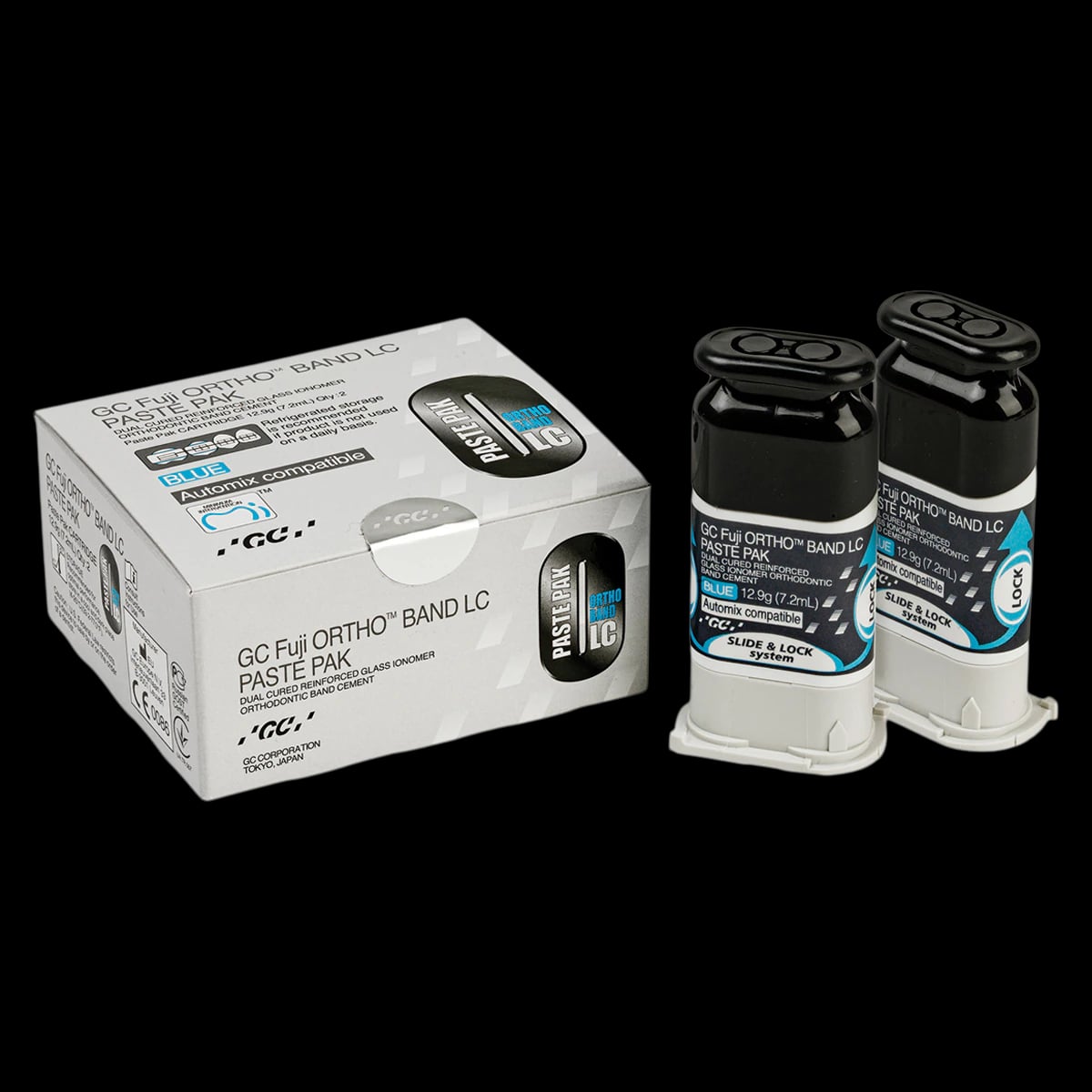 GC Fuji ORTHO Band LC Automix SL Paste Pak, Light-Cured Resin-Reinforced Glass Ionomer Orthodontic Band Cement, 7.2 mL Cartridge, 2/Pk, 013573