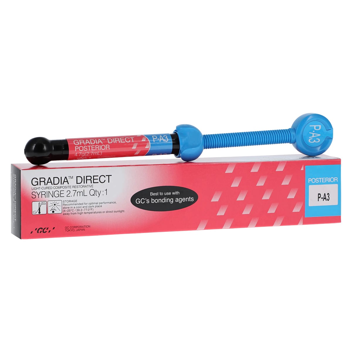 GC Gradia Direct Posterior Syringe Refill, P-A3 Opaque, 2.7 mL, 1/Pk, 002005