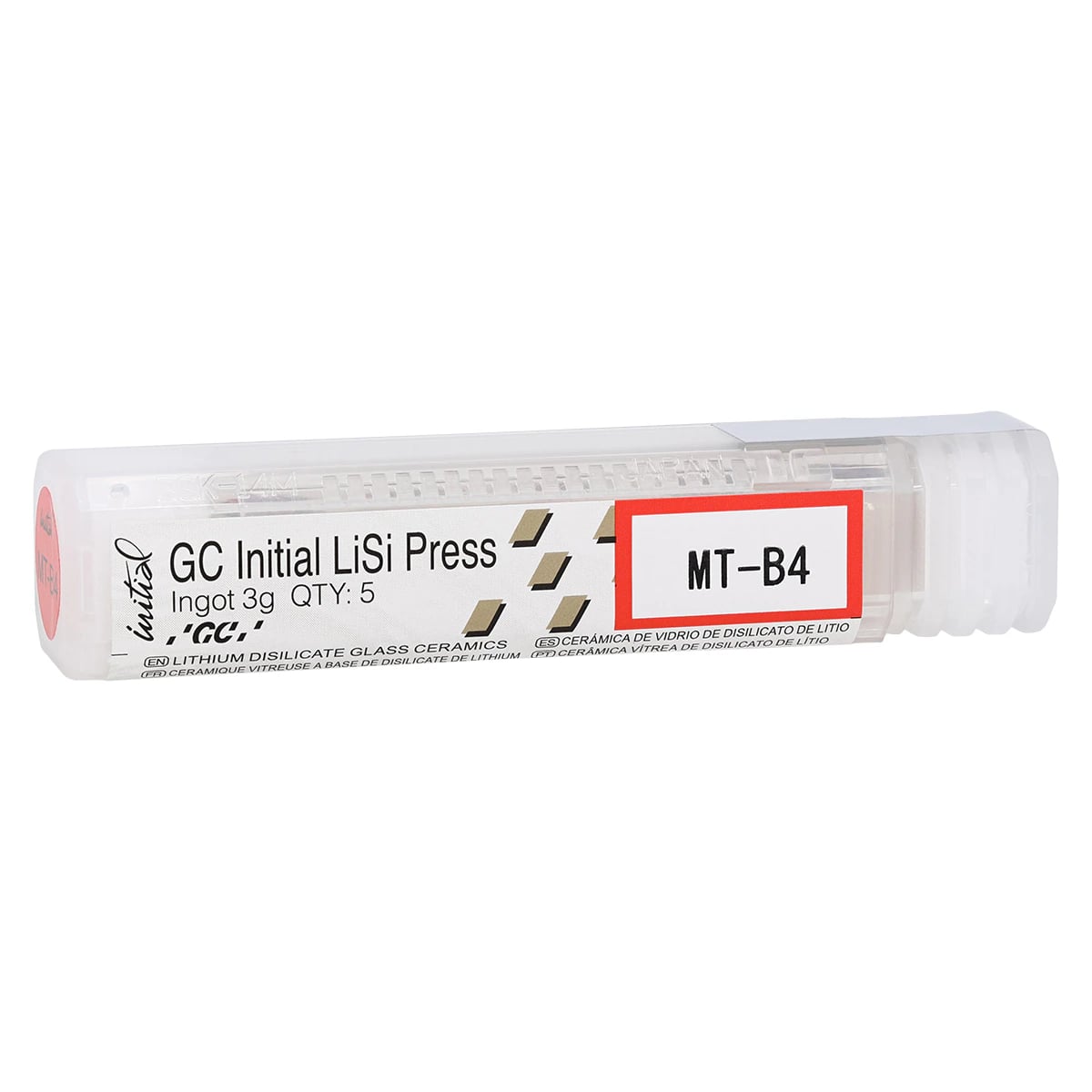 GC Initial LiSi Press Lithium Disilicate Ingot, Shade MT-B4, 3 g, 5/Pk