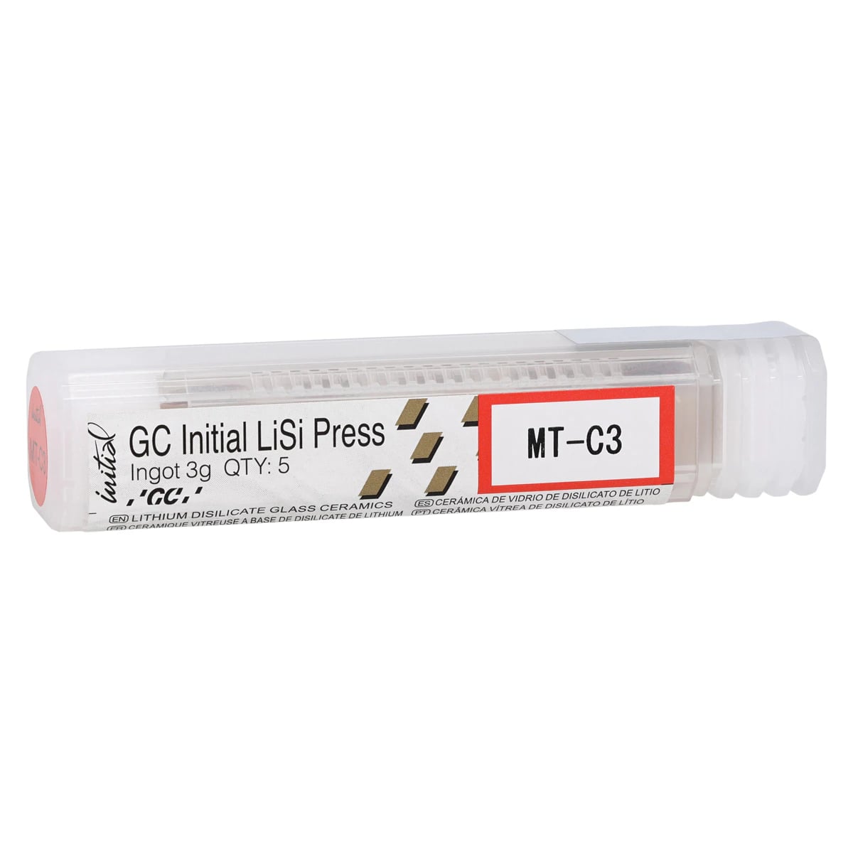 GC Initial LiSi Press Lithium Disilicate Ingot, Shade MT-C3, 3 g, 5/Pk