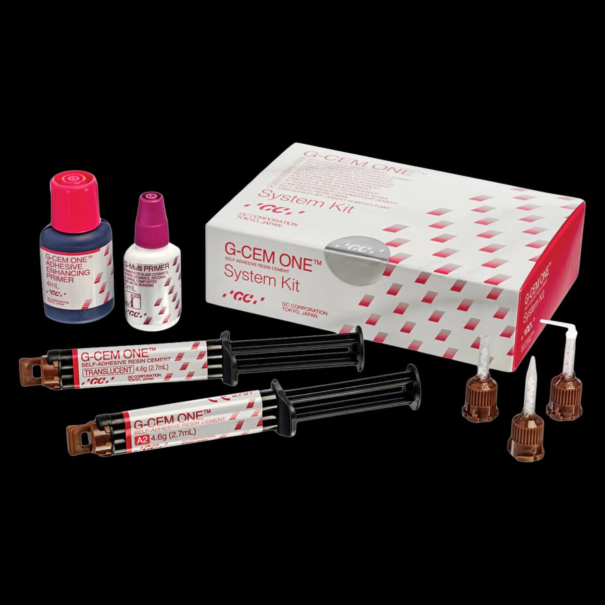 G-CEM One Universal Self-Adhesive Resin Cement System Kit, A2 & Translucent, 2 x 4.6 g Syringes, 013672