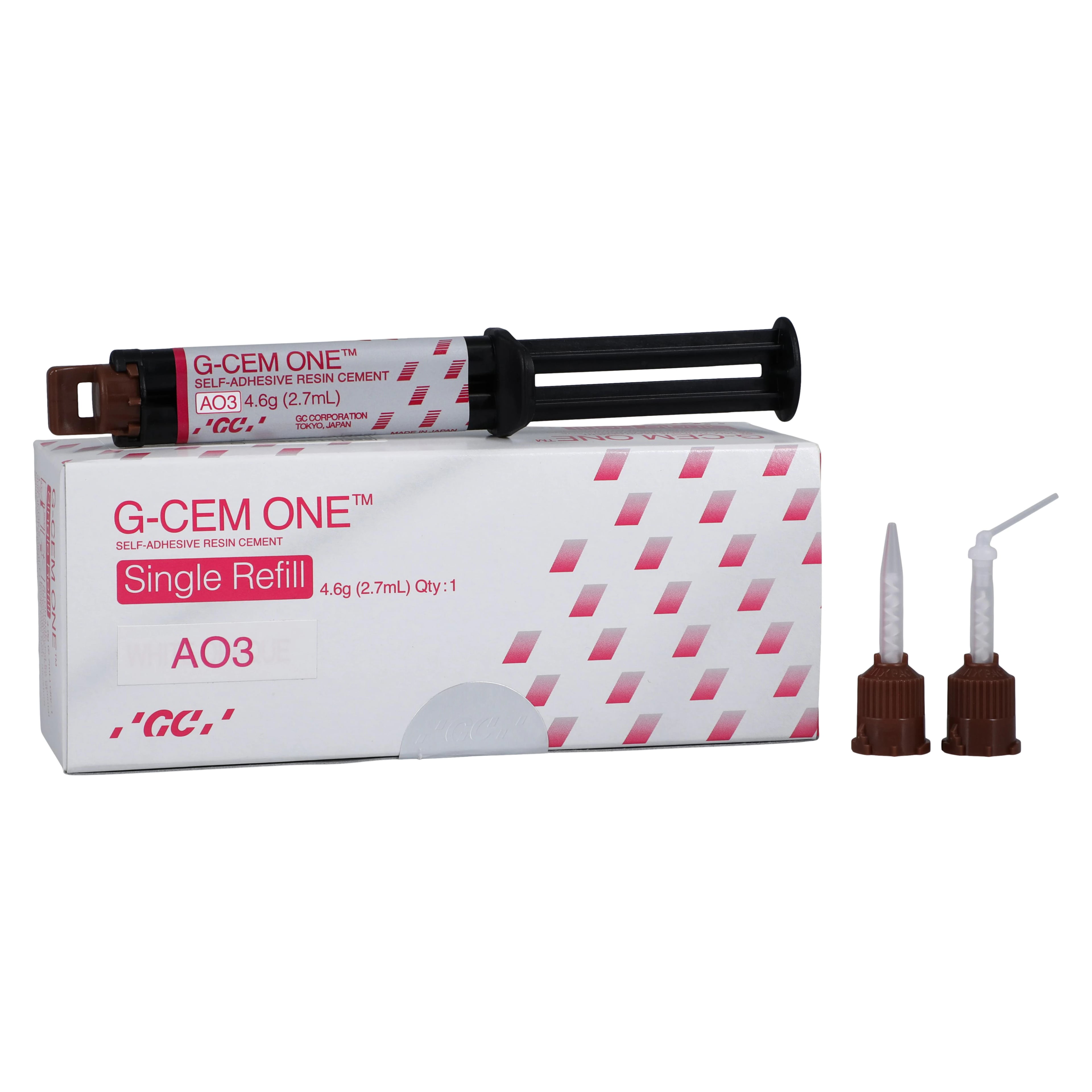 G-CEM ONE Universal Self-Adhesive Resin Cement, Single Refill, Shade AO3, 4.6 g Syringe with Automix Tips, 013675