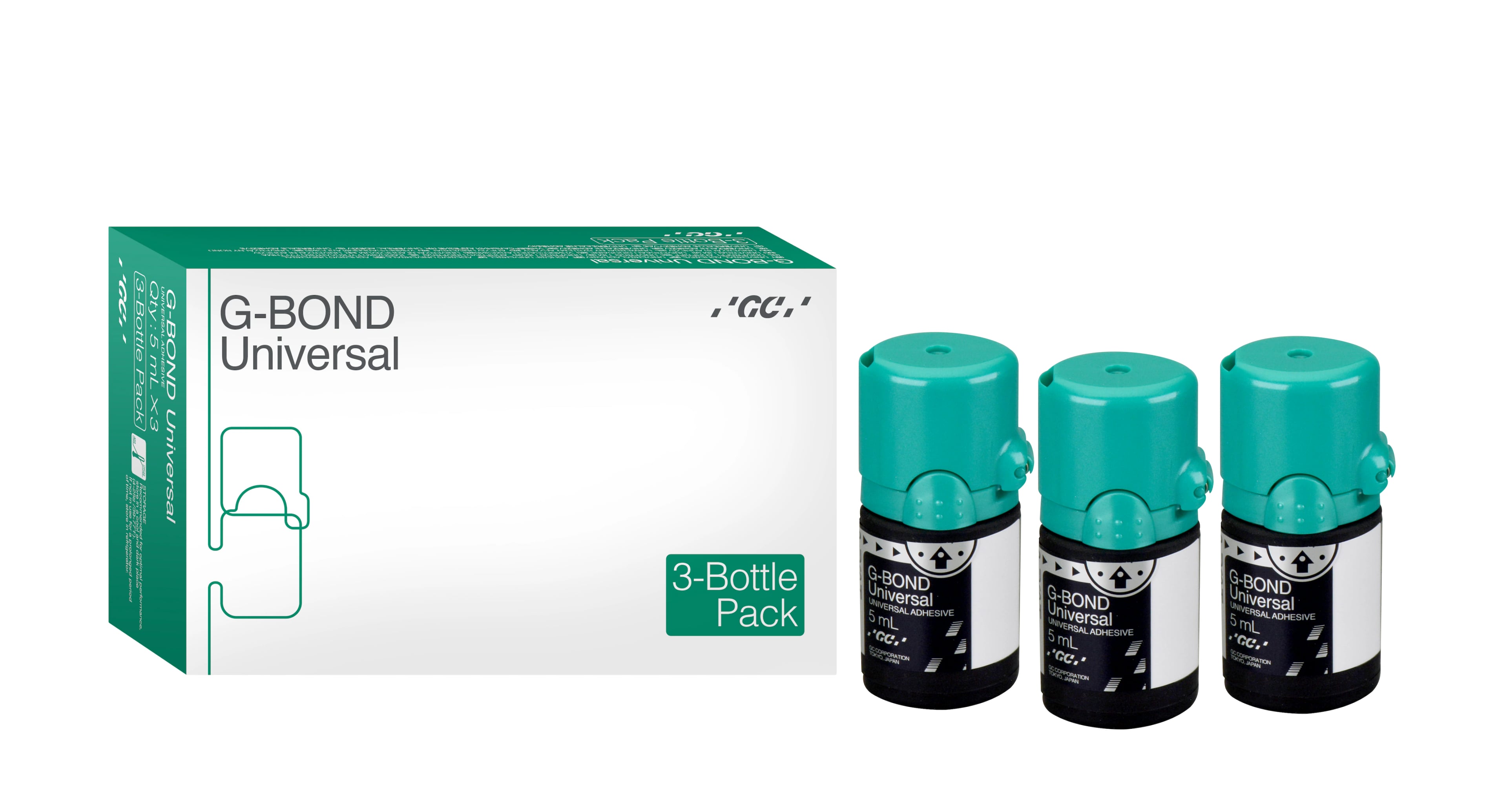G-Bond Universal Adhesive, Light/Dual/Self Cure, 5 mL Bottle, 3-Bottle Value Pack