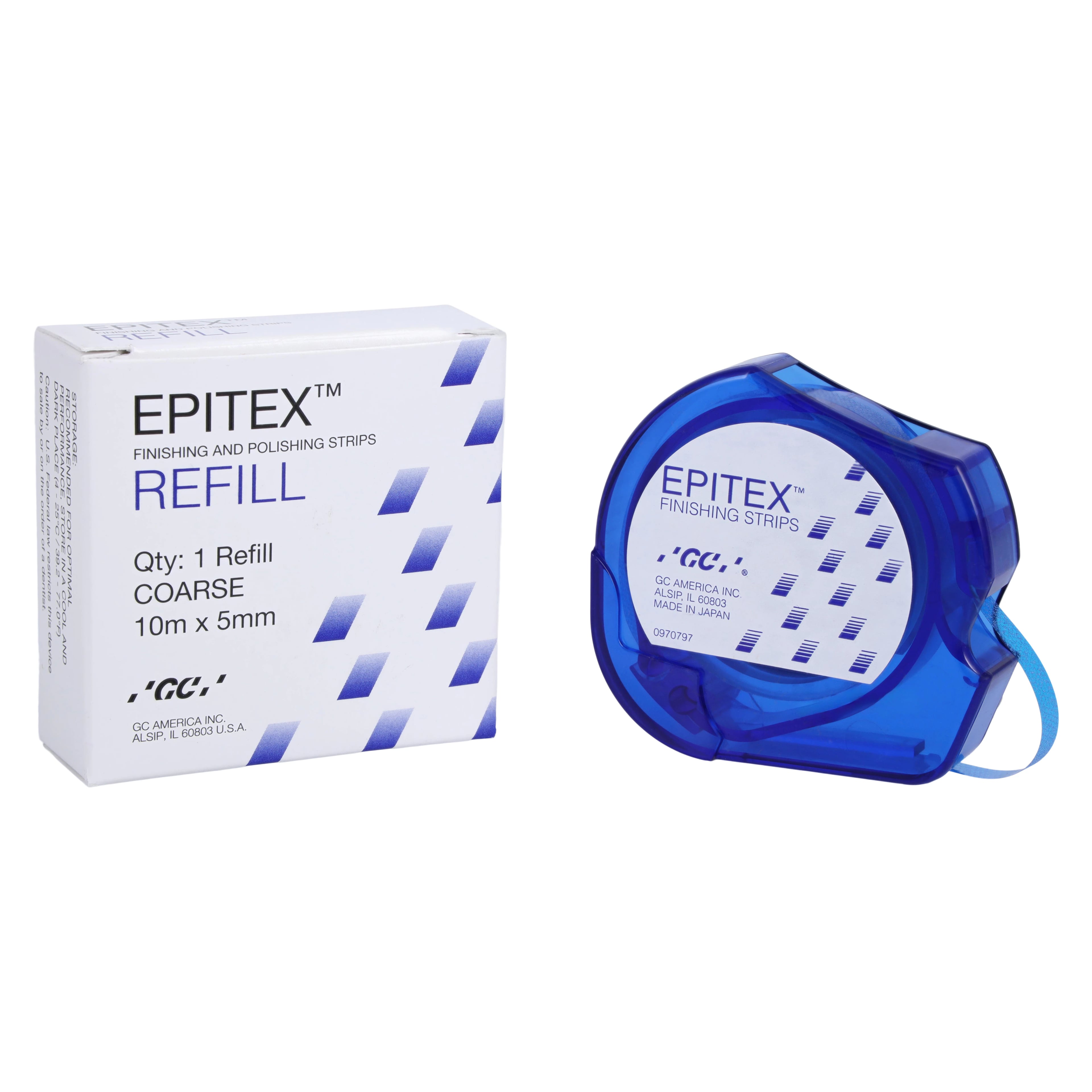 Epitex Finishing and Polishing Strips Refill, Coarse (Blue), 5mm x 10m Reel, 473011