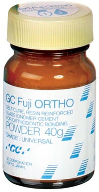 GC Fuji ORTHO Self-Cure Resin-Reinforced Glass Ionomer Orthodontic Cement, Powder Refill, 40 g, 000209