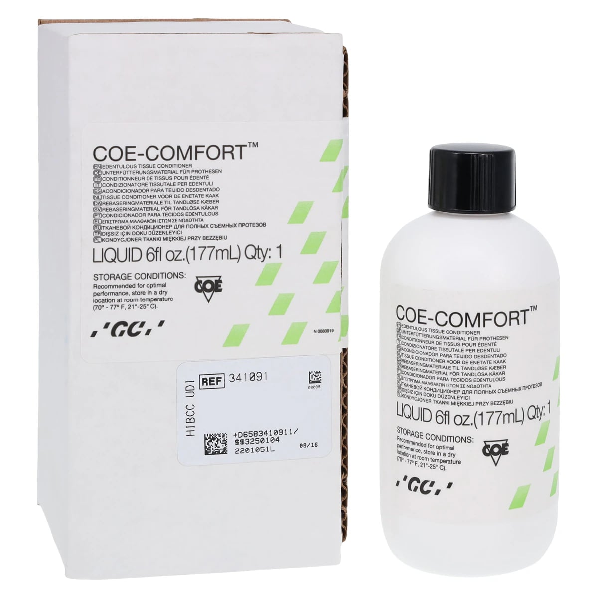 Coe-Comfort Edentulous Tissue Conditioner, Liquid Refill, 6 oz, 1/Pk, 341091
