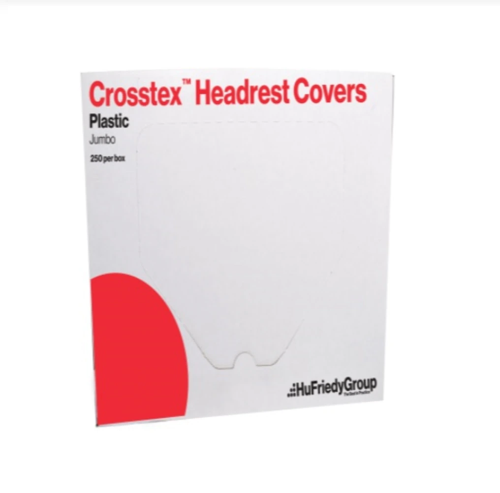 Crosstex Jumbo Plastic Headrest Covers, White, 9.5" x 14", 250/Box, L3CPW