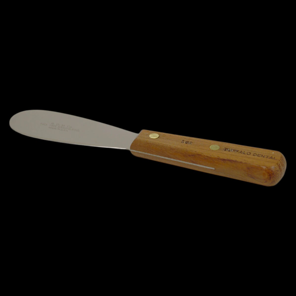 Buffalo Dental #16R Stainless Steel Spatula, Extra-Stiff 3-1/2" Blade, Rosewood Handle, 79500