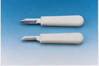 Buffalo Dental #6A Autoclavable Lab Plaster Knife, White Plastic Handle, 1-1/2" Carbon Steel Blade, 65570
