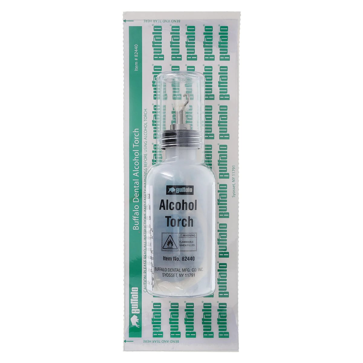 Buffalo Dental Plastic Alcohol Torch with Needle Point Flame Wick, 5" Bottle, 1/Pk, 82440