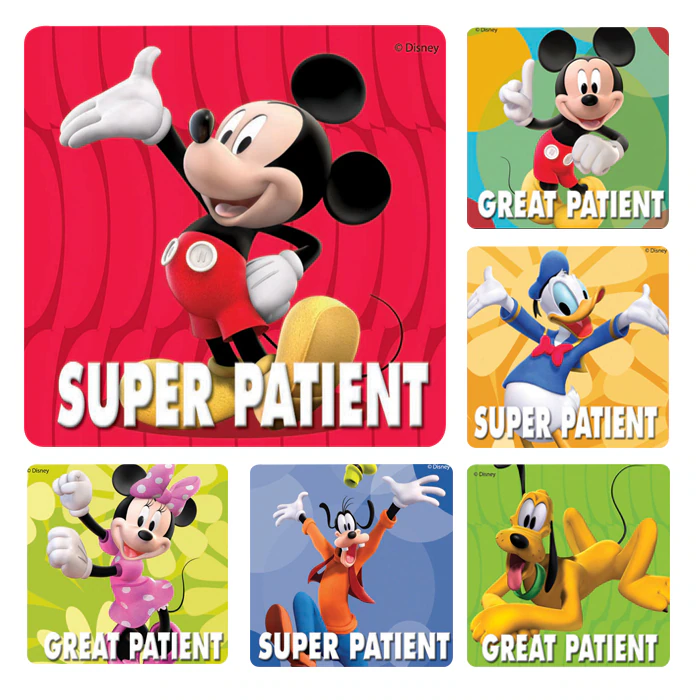 Disney Patient Stickers, Assorted Characters, 2.5" Square, 100/Roll, PS373