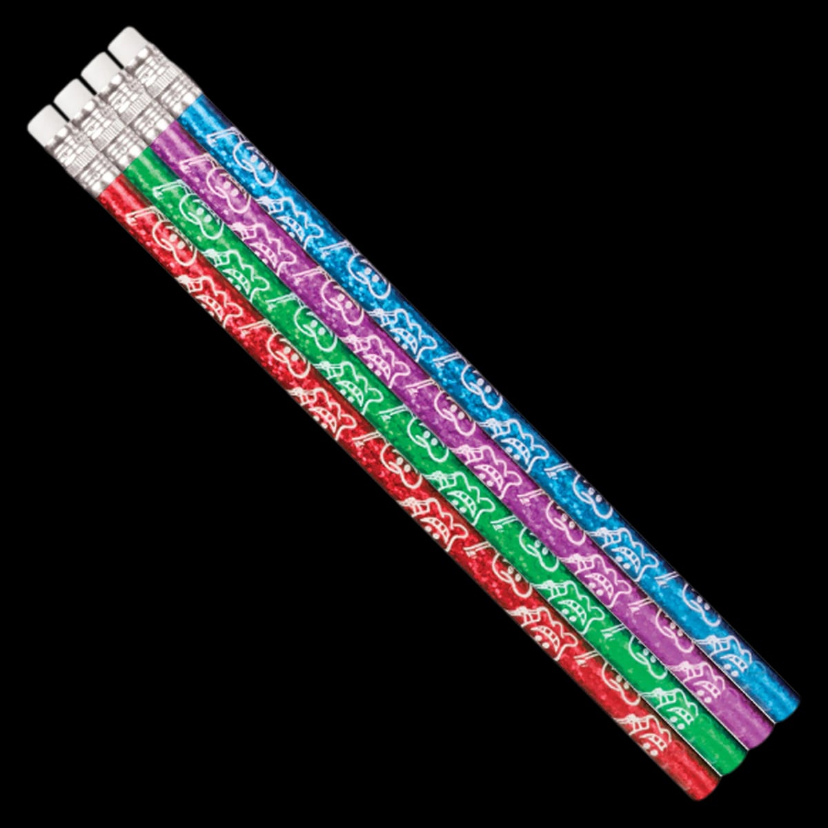 Sherman Specialty Sparkle Tooth Pencils, 7.5", Assorted Colors, 48/Pkg, SS06