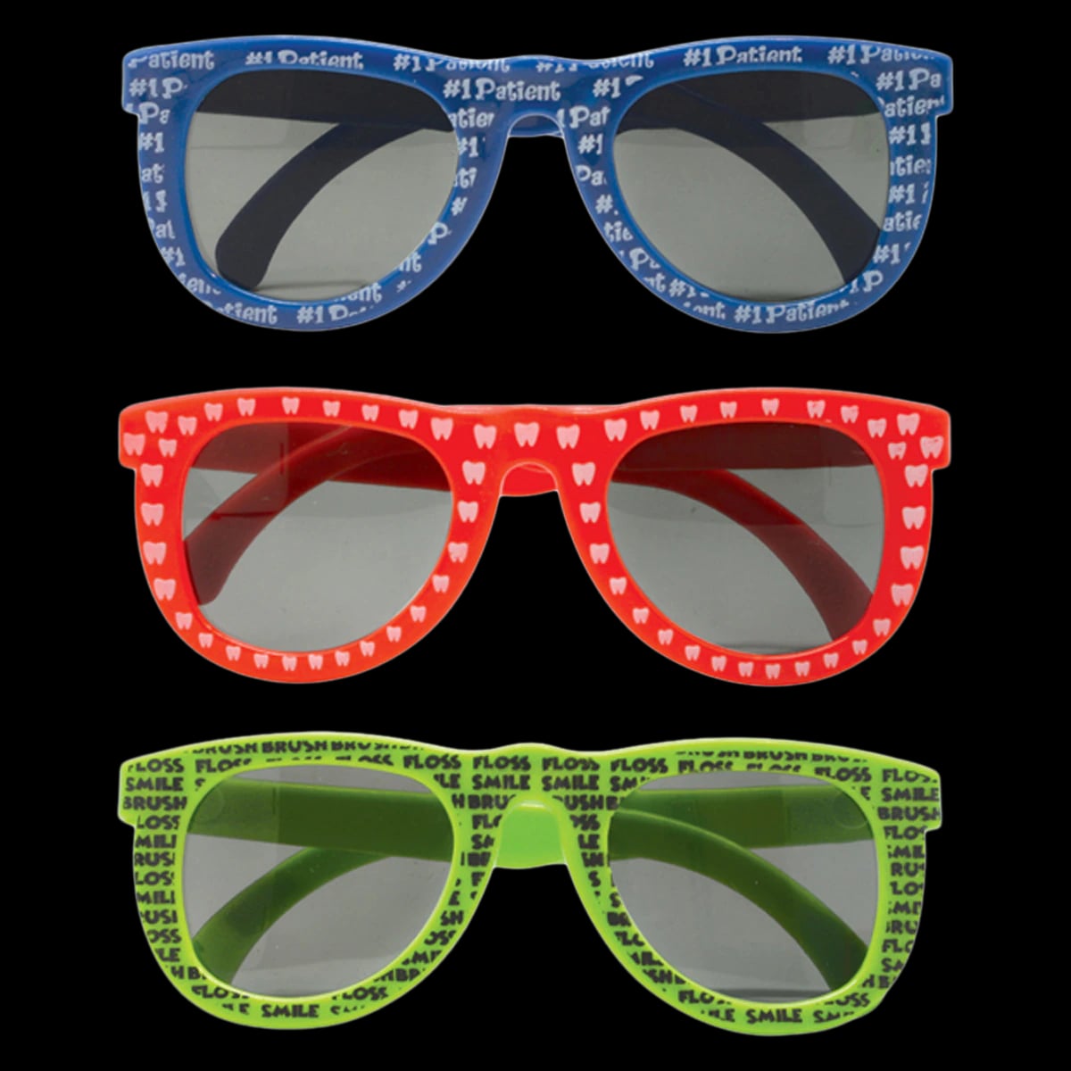 Sherman Specialty Toy Sunglasses, Dental Theme, Assorted Colors, 24/Pk, S71044