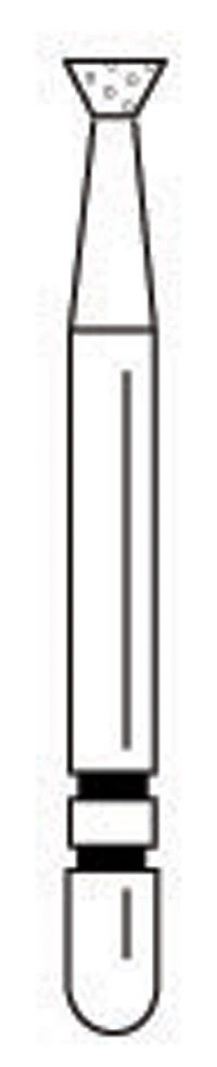 Two Striper® Diamond Bur, FG Friction Grip, Coarse, Green, Inverted Cone, #324.1C, 2.1 mm Major/1.1 mm Minor Diameter, 1.0 mm Length, 5/Pkg