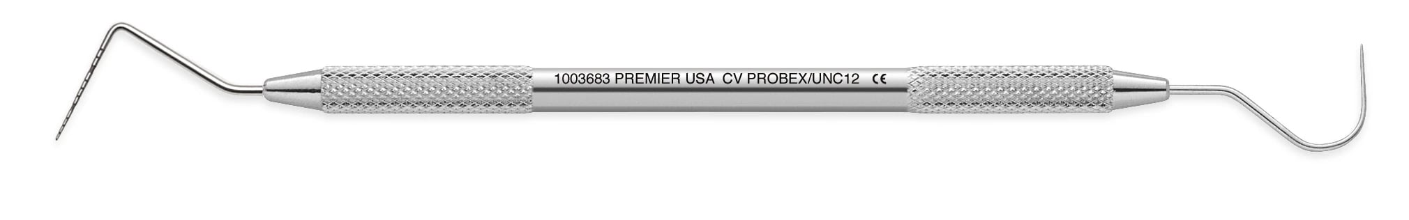 Premier Probex Clear-View Double-Ended UNC 12/23 Dental Probe, 1-12 mm Markings, Color-Coded, 1/Pk, 1003683