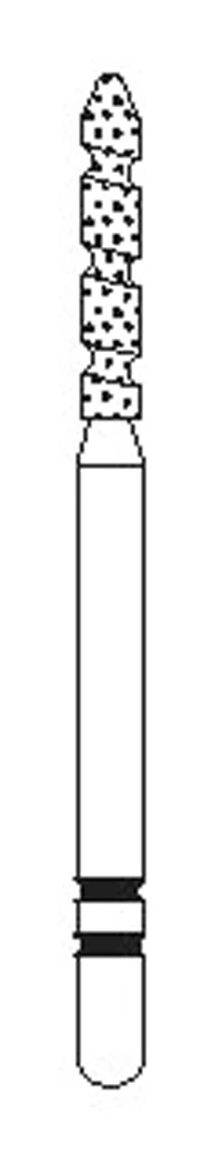 Two Striper TS2000 Diamond Bur, Bevel-End Cylinder, FG, Coarse, #2016.8, 1.4 mm Diameter, 8 mm Length, 5/Pkg, 2000168