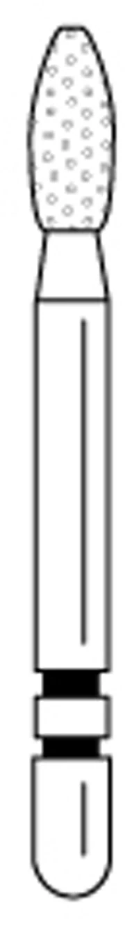 Two Striper Diamond Burs, FG, Football, 290.4, 1.9 mm Major/0.7 mm Minor Diameter, 4 mm Length, Very Fine, Yellow, 5/Pk, 2015204