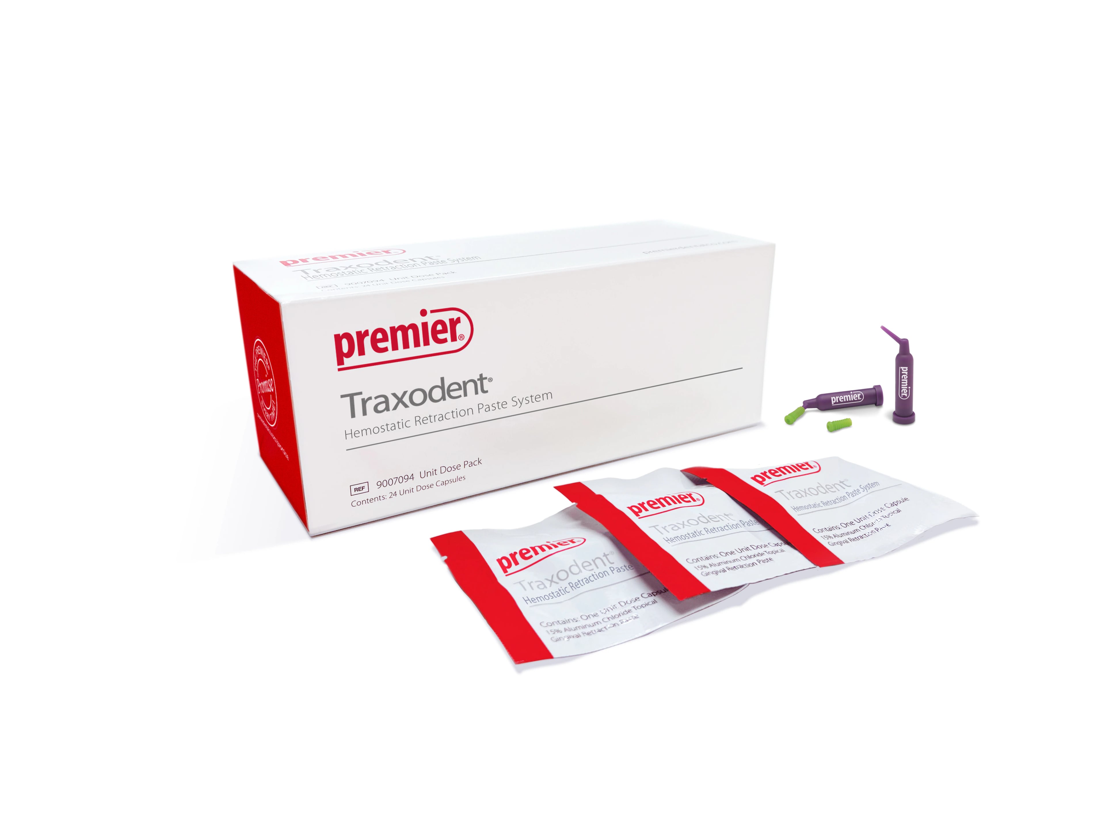 Traxodent Hemostatic Retraction Paste System, Unit Dose Capsules, 15% Aluminum Chloride, 24/Pk, 9007094