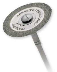 Two Striper Thin-Flex Diamond Discs, Double-Sided with Mandrel, 929-7, 0.28 mm, 50 Micron, 7/8" Diameter, 2/Pk, 2012658