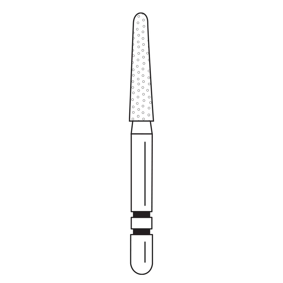 Two Striper TSZtech Diamond Bur Friction Grip 770.8ZX Round-End Taper, ZX Grit, 3/Pk, 2013682