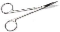 Premier Dental Products Scissor Goldman Fox, Tissue Scissors, Serrated on One Blade, Straight, Stainless Steel, 9065105
