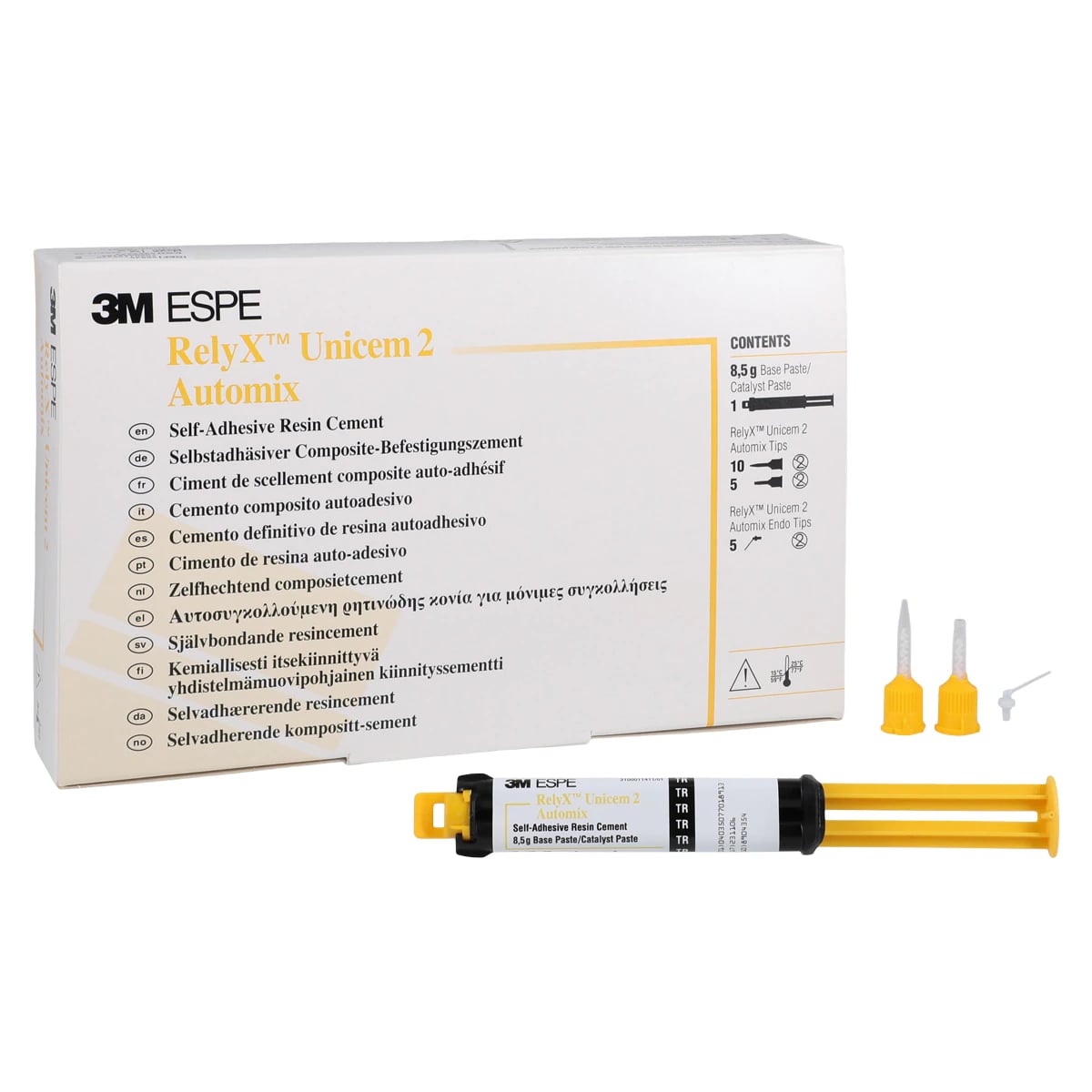 3M RelyX Unicem 2 Automix Self-Adhesive Resin Cement Refill Kit, Translucent, 8.5 g Syringe, 56848