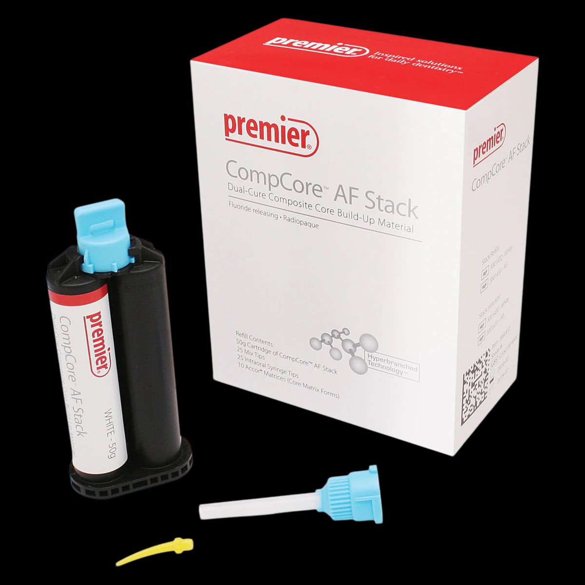 CompCore AF Dual-Cure Core Build-Up Material, Cartridge Refill, White, 50 g, 3001432