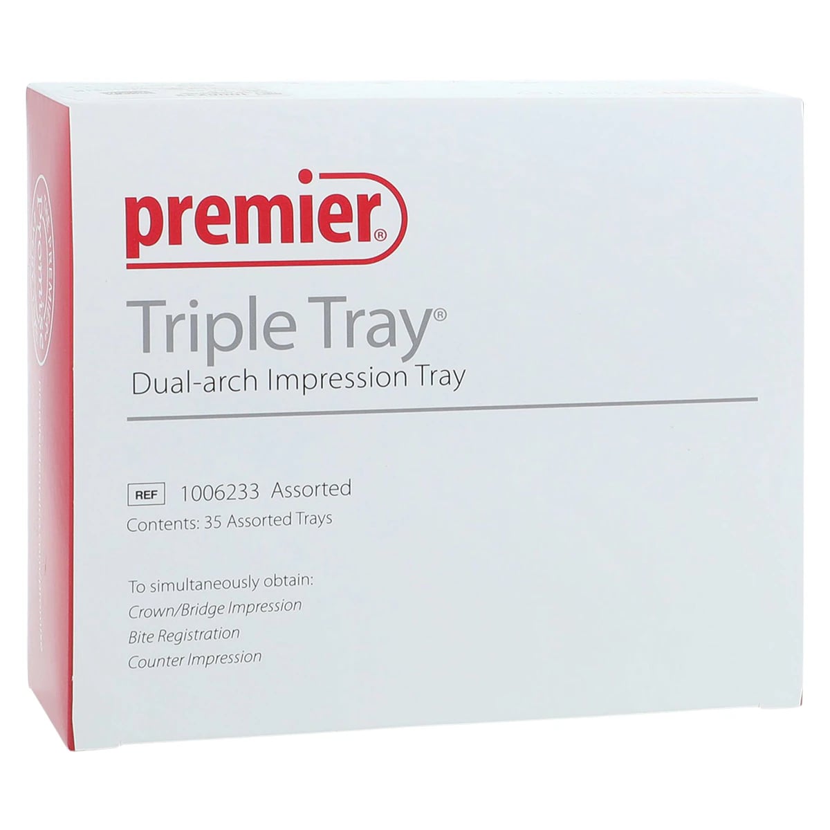 Triple Tray Dual-Arch Impression Trays, Assorted, 35/Box, 1006233