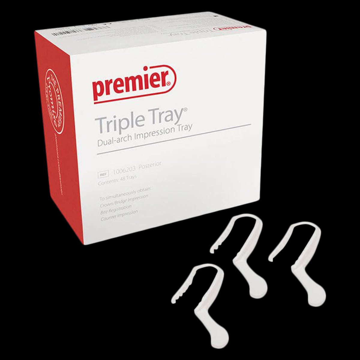 Triple Tray Dual-Arch Impression Trays, Extended Quadrant, 35/Box, 1006253
