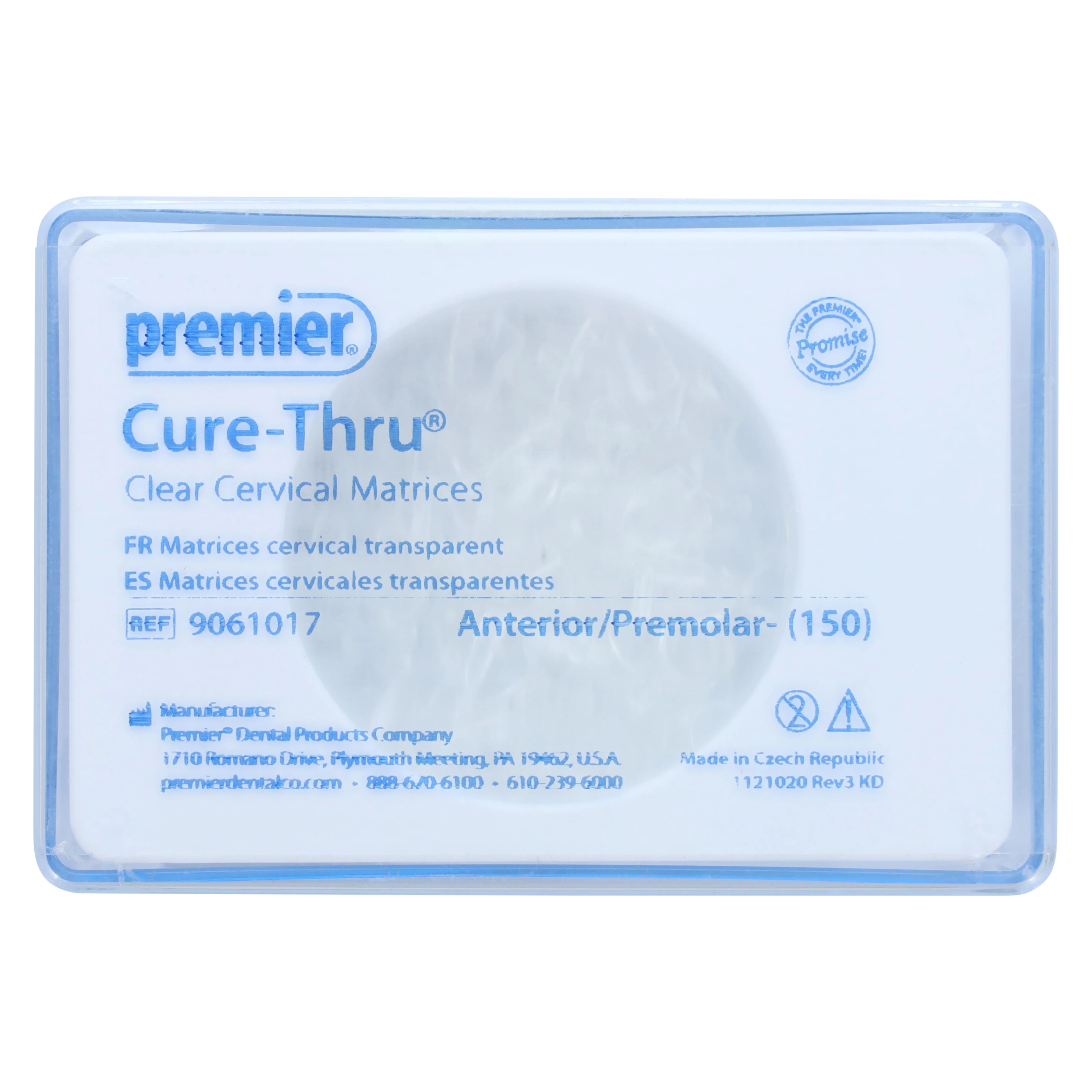 Premier Cure-Thru Clear Cervical Matrices, Anterior/Premolar, 150/Box, 9061017