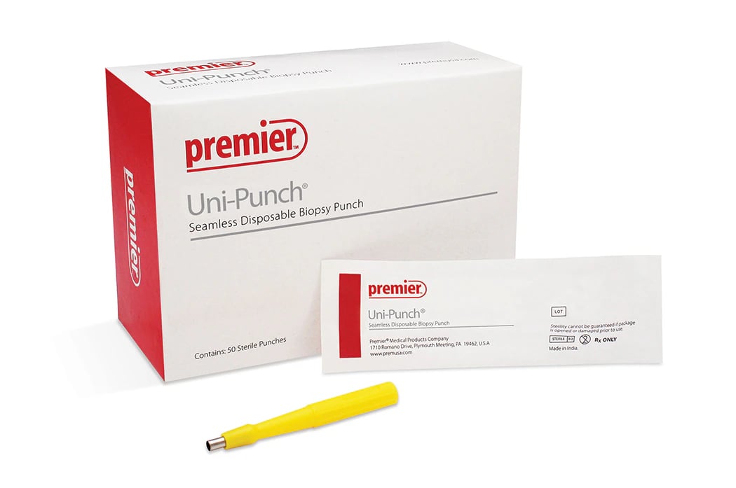 Premier Uni-Punch Seamless Disposable Biopsy Punch, 2mm, Sterile, 50/Box, 9033512