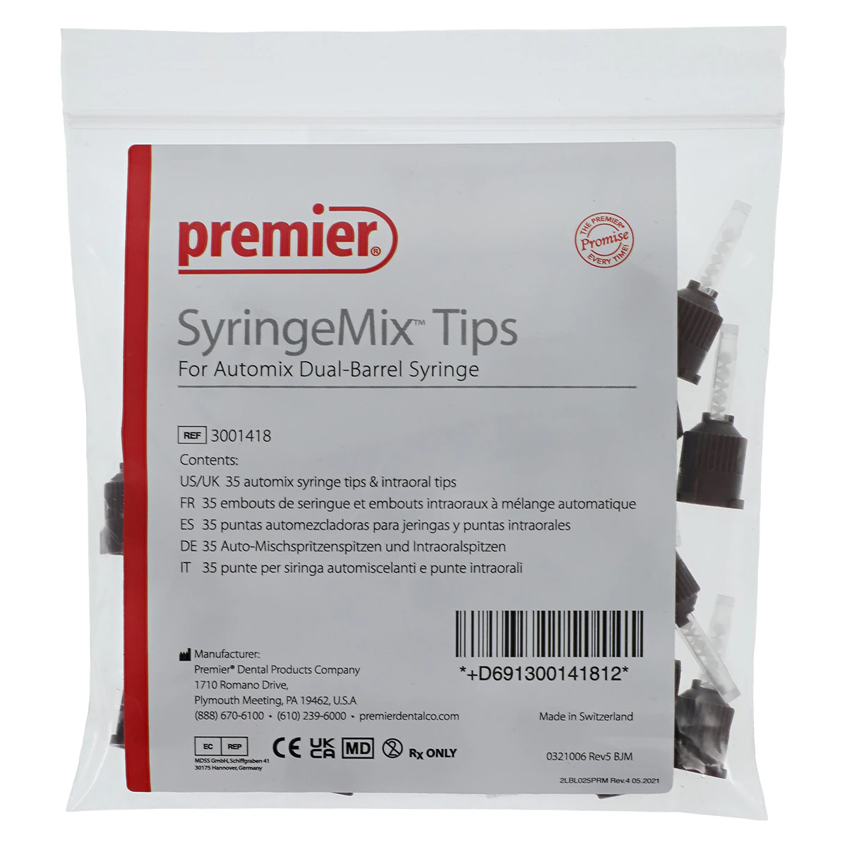 CompCore AF SyringeMix Mixing Tips & Intraoral Tips Refill, 35 Brown Mix-Tips & 35 Clear Intraoral Tips, 3001418