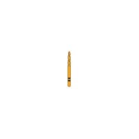 Two Striper TS2000 Diamond Bur, FG, Coarse, Gold-Plated Curettage, #2007.7GC, 1.6 mm Major/1.1 mm Minor Diameter, 7.0 mm Length, 5/Pk