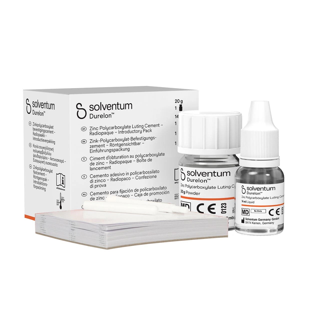 Durelon Carboxylate Luting Cement, Regular Set, Introductory Kit, 20 g Powder & 14 mL Liquid, 38019