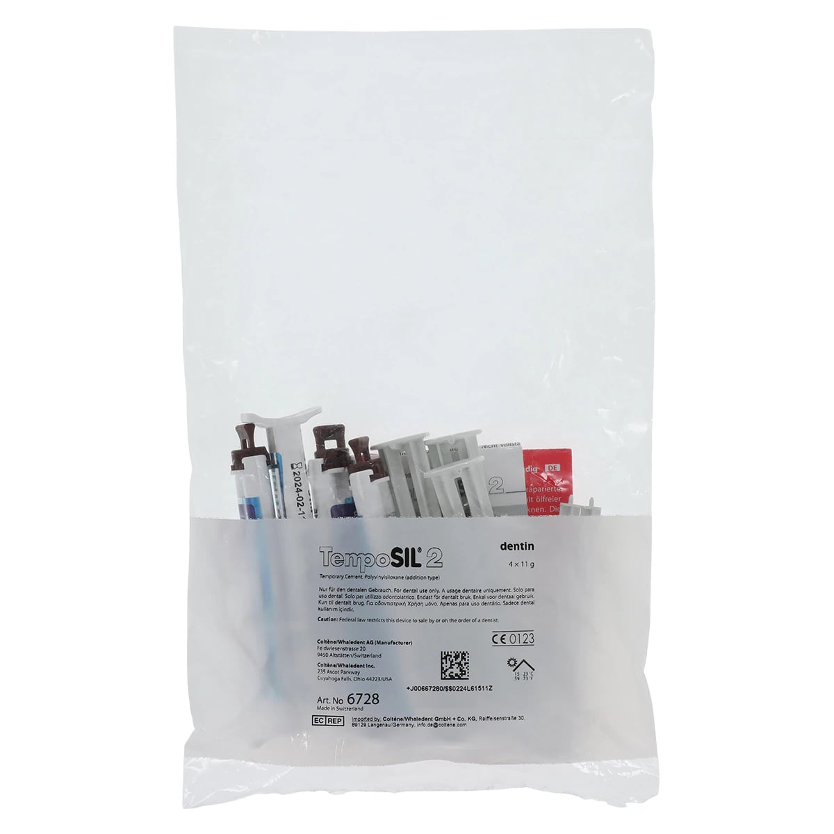 TempoSIL 2 Dentin Refill Temporary Cement, 5 ml Syringes, 4/Box, 6728