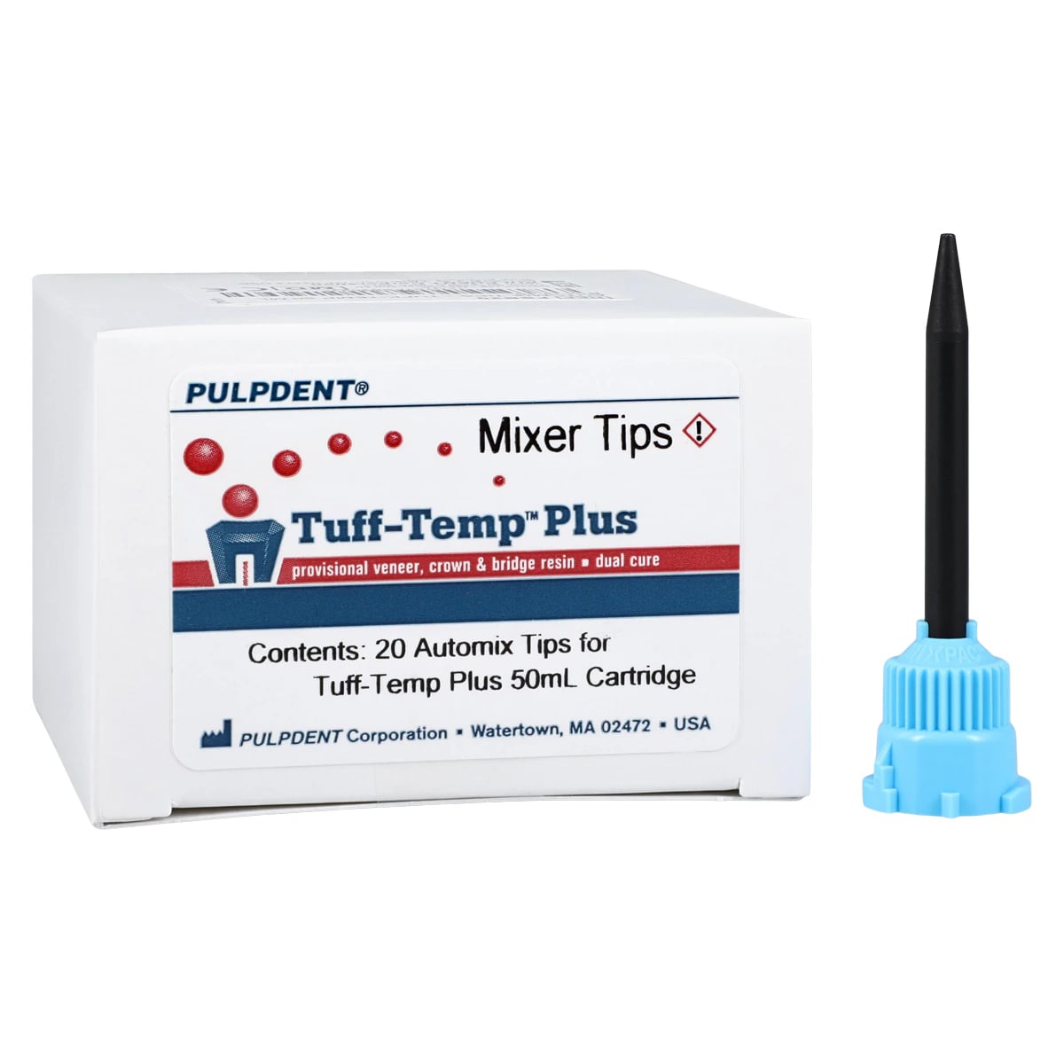 Tuff-Temp Plus Automix Syringe Tips for 50 ml Cartridge, Blue/Black, 20/Box, FSB20