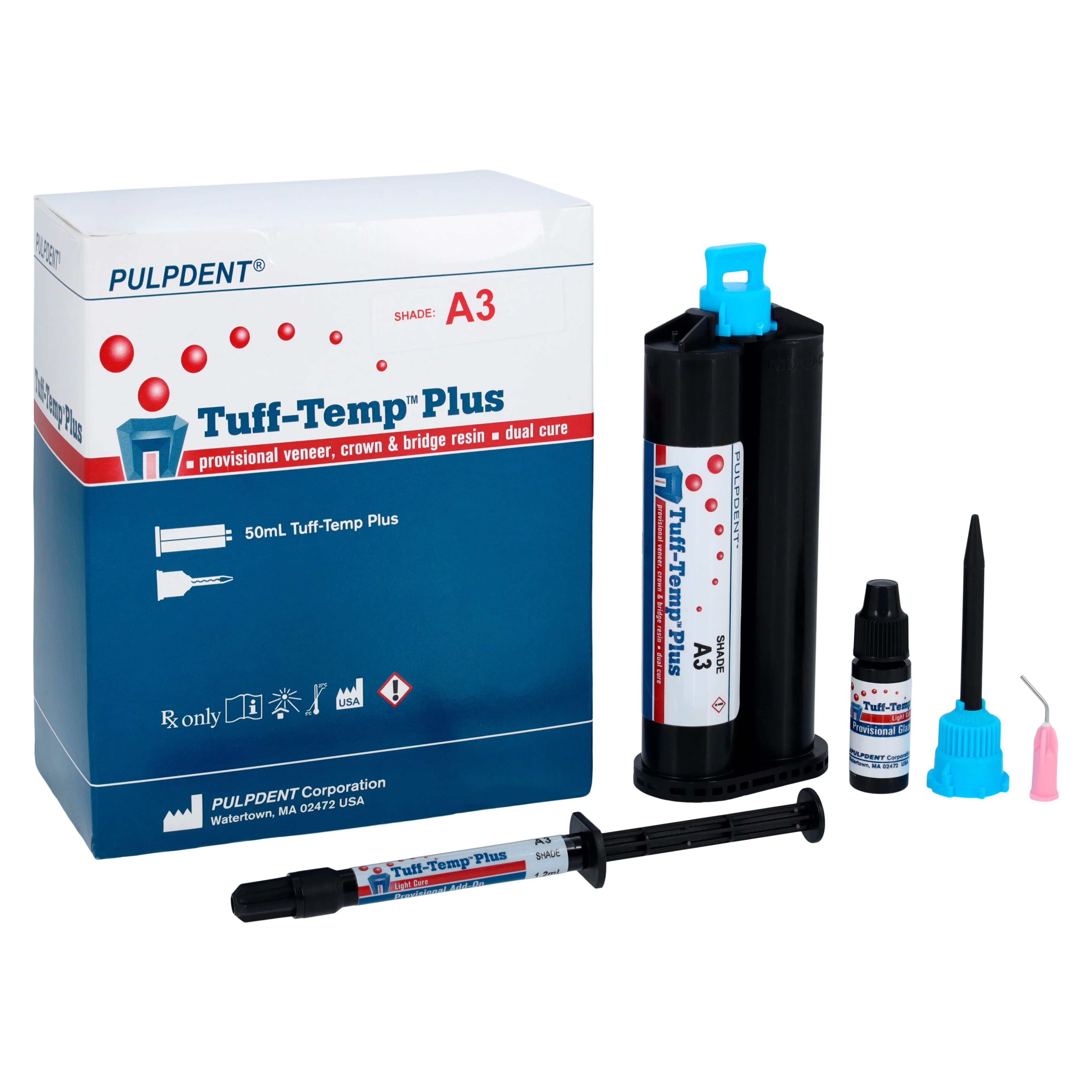 Tuff-Temp Plus Provisional C&B Resin, A3, 50 ml Automix Cartridge Kit, TTPA3