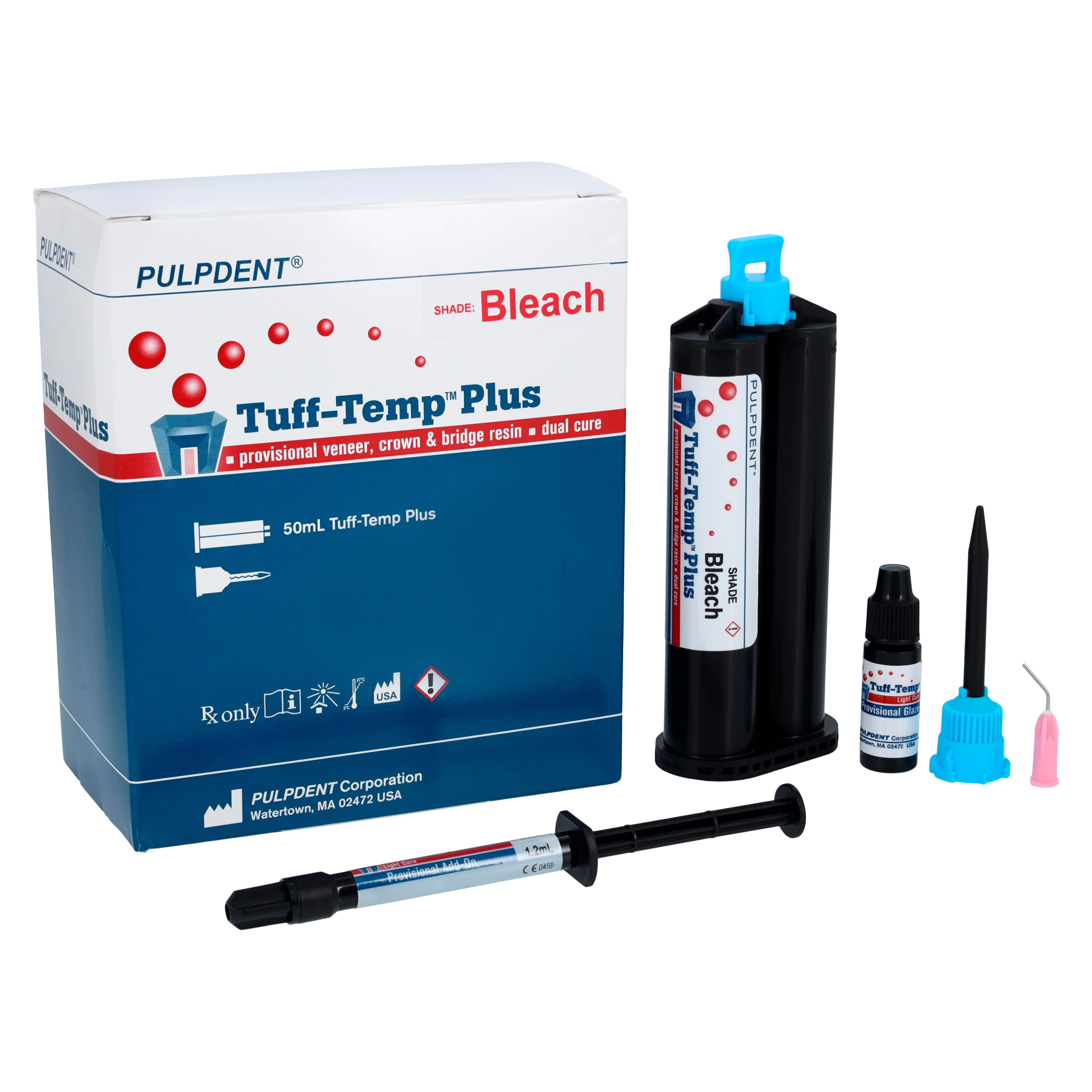 Tuff-Temp Plus Provisional Veneer, Crown & Bridge Resin, Automix Cartridge Kit, Bleach Shade, 50 mL, TTPB