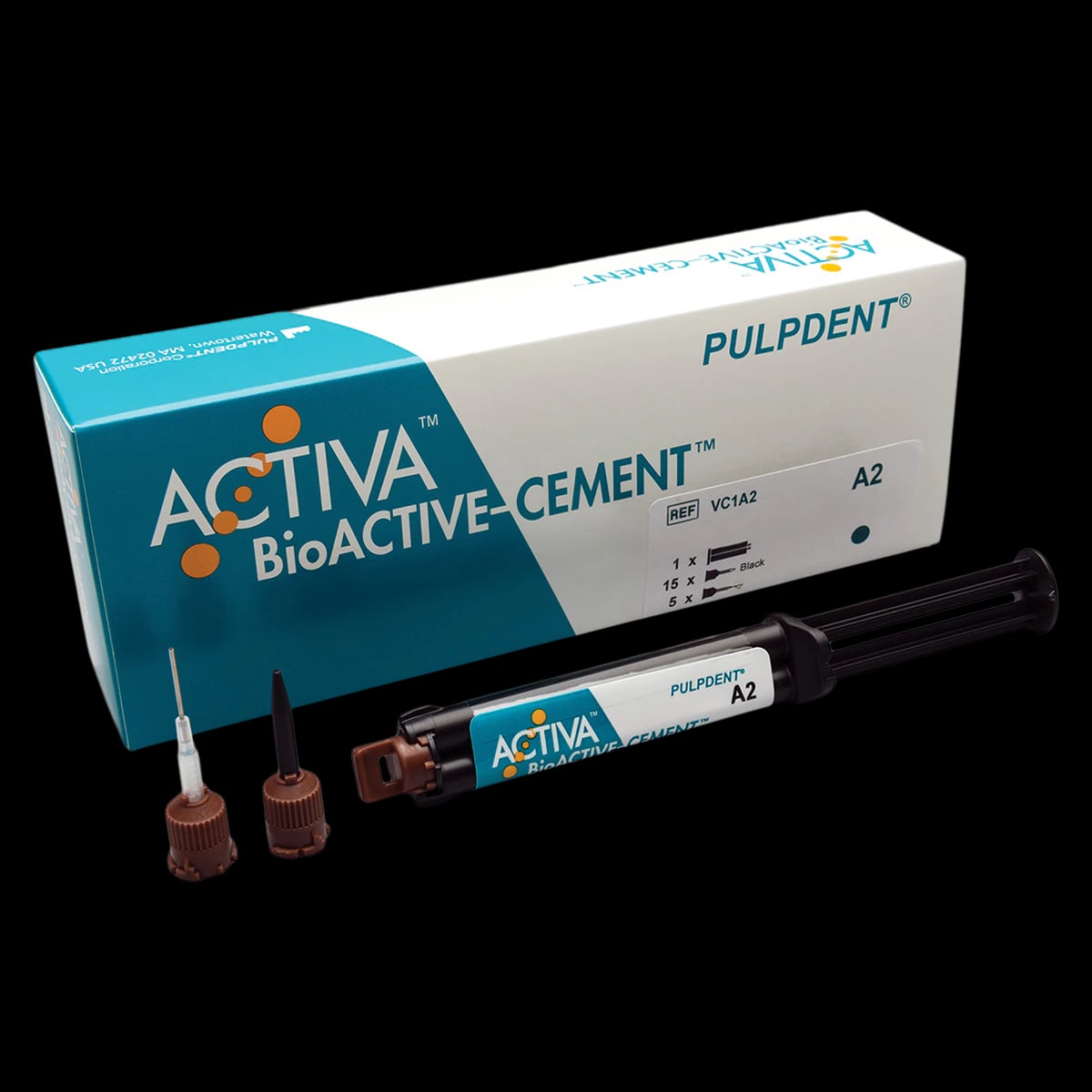 Activa BioActive Cement, Single Pack, A2 Opaque, 5 mL Syringe + 20 Automix Tips, VC1A2