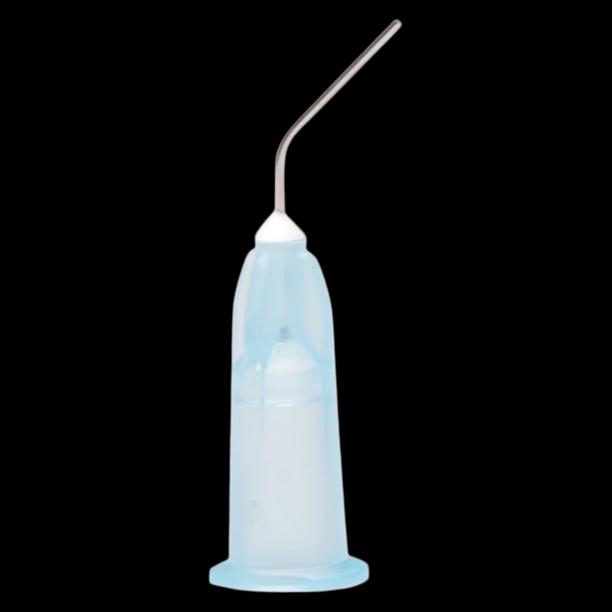 Pulpdent Pre-Bent Syringe Applicator Tips, 25 Gauge x 1/2", Light Blue, Luer Lock, 100/Pk, 25B100