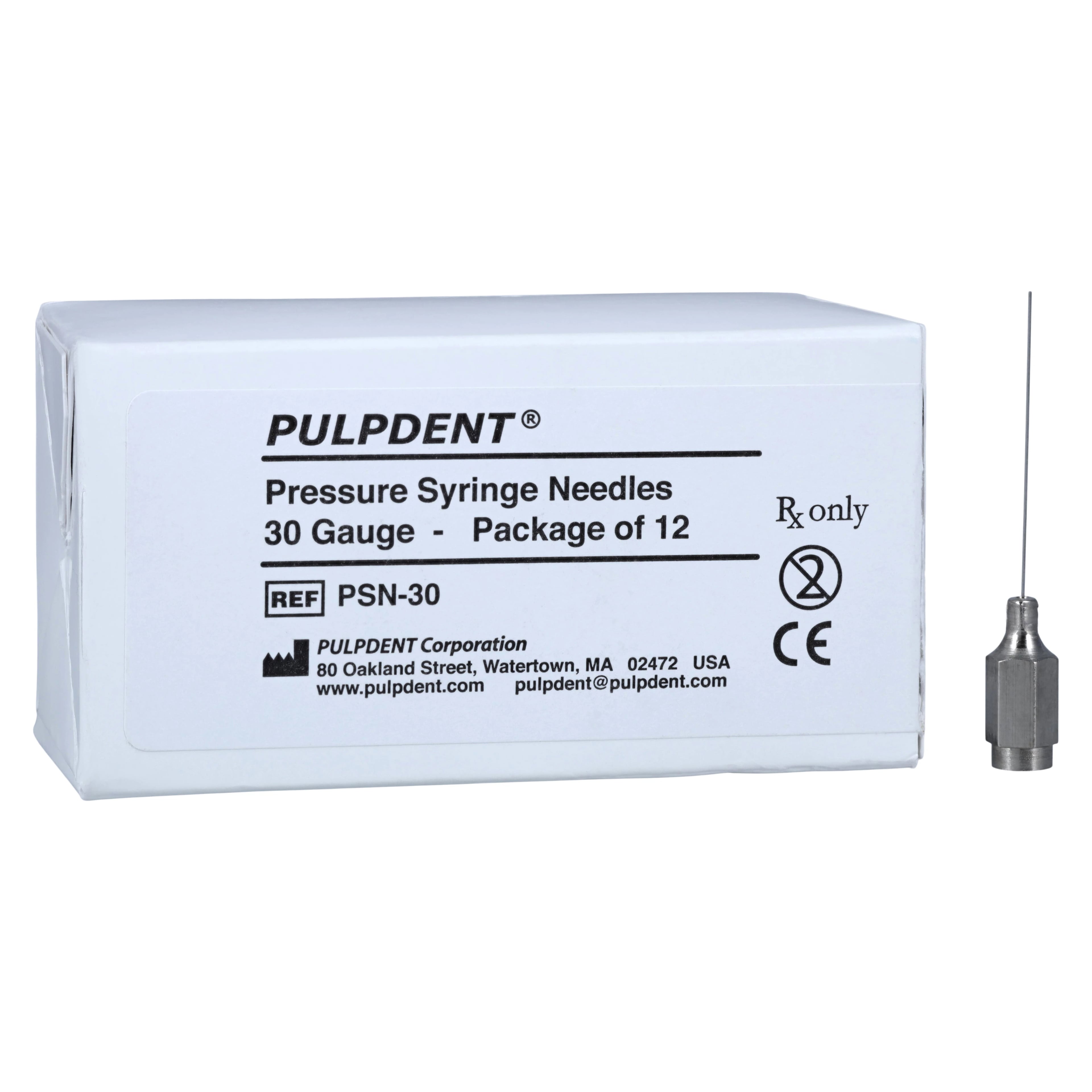 Pulpdent Pressure Syringe Needles, 30 Gauge x 1-1/4", Dark Blue, 12/Pk, PSN-30