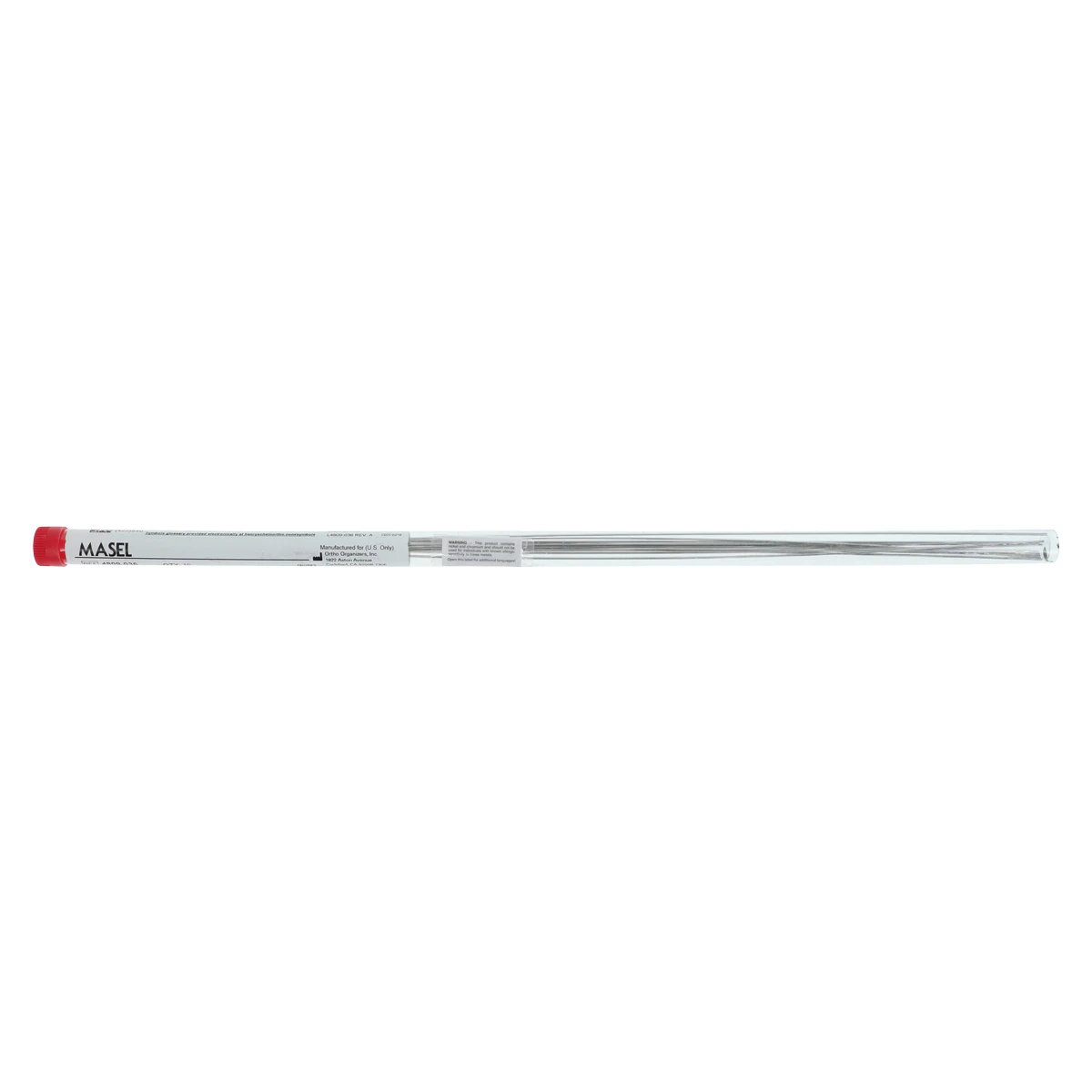Masel Stainless Steel Round Archwire, Spring Temper, 14" Length, 0.036" (19 Gauge), Pack of 10