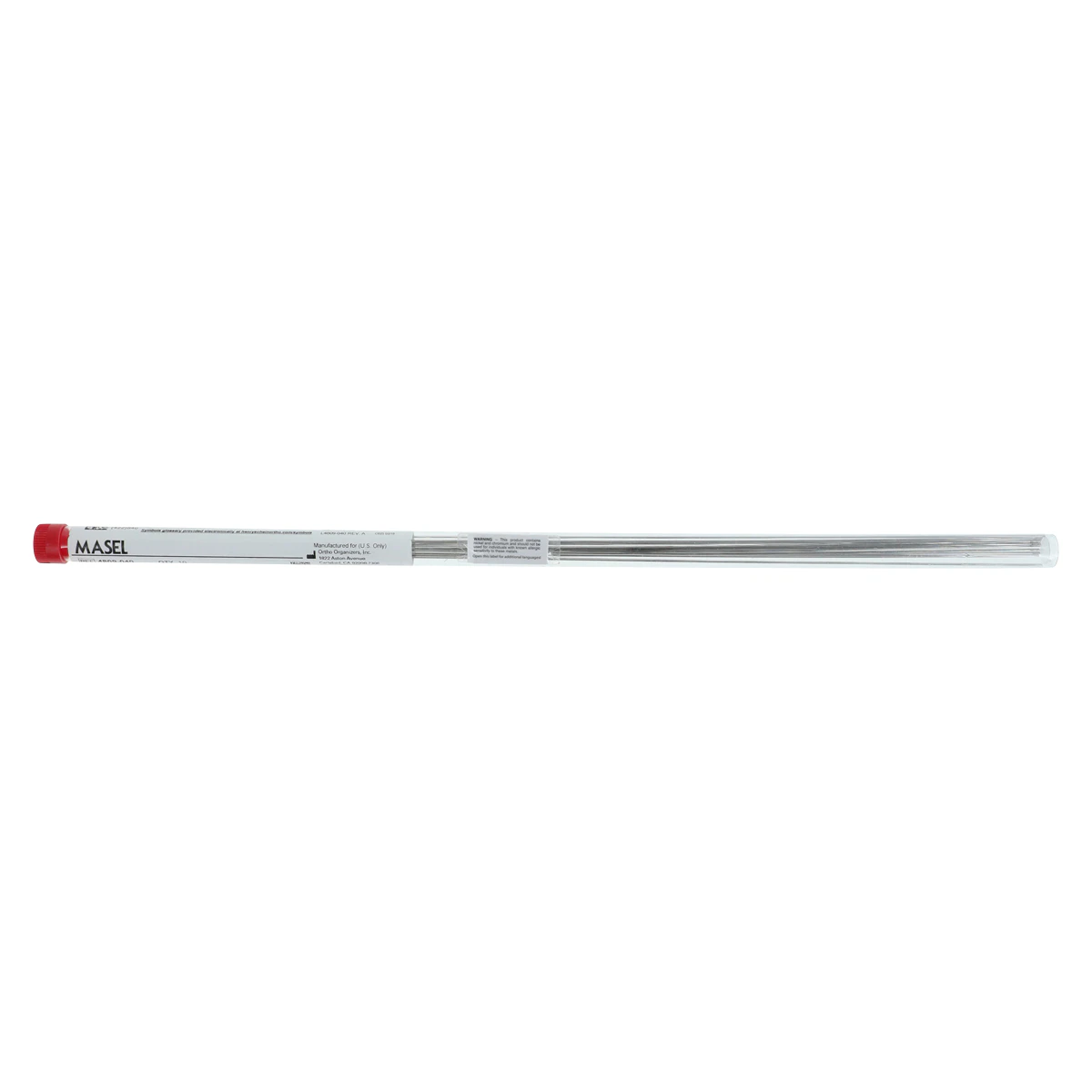 Masel Stainless Steel Round Spring Temper Archwire, 14" Length, 18 Gauge (0.040"), 10/Pk