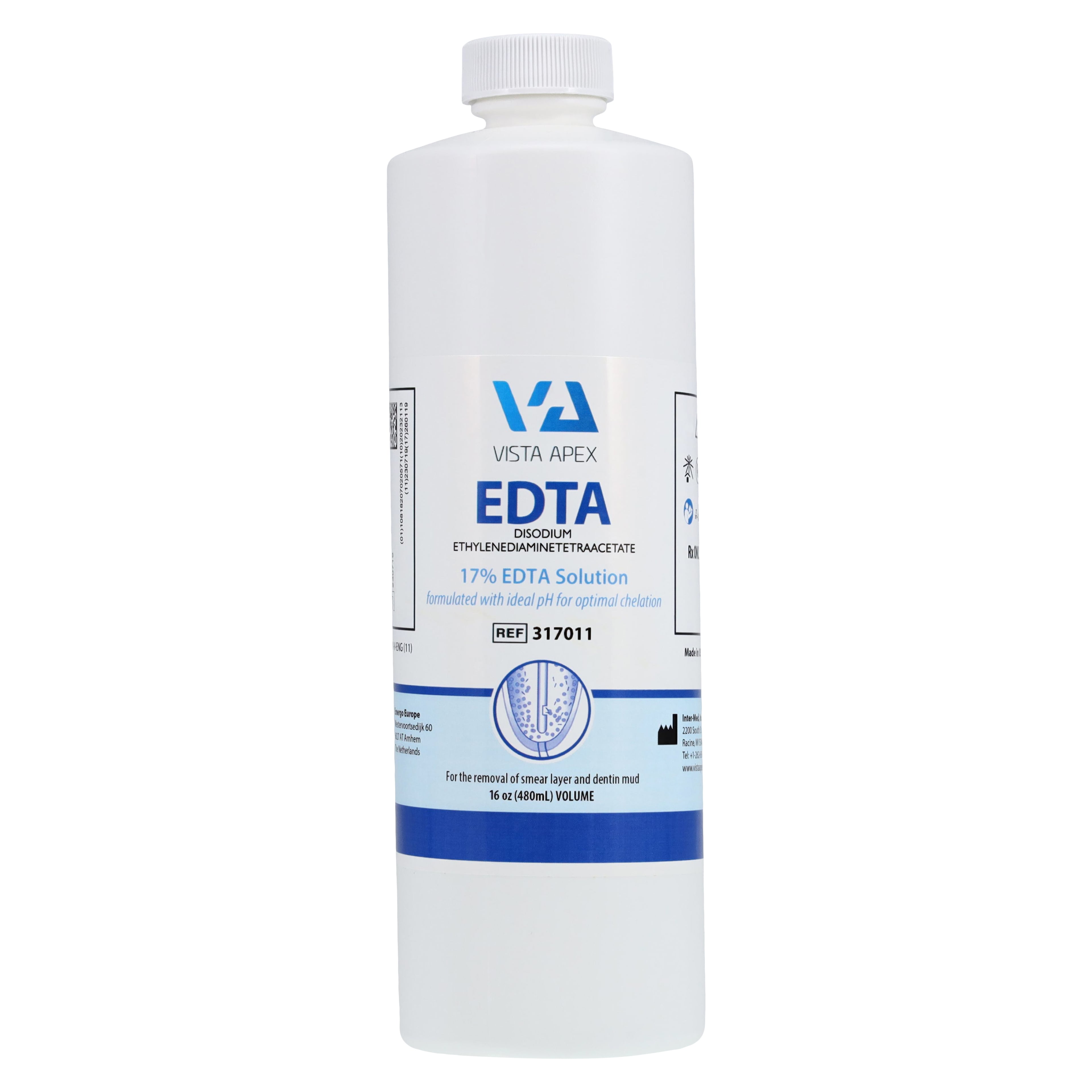 Vista Apex EDTA 17% Aqueous Chelating Solution, 16 oz (480 mL) Bottle, 317011