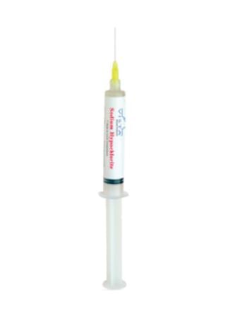 Sodium Hypochlorite 3% Prefilled Irrigation Syringes, 3 cc, with Appli-Vac 27 Ga Side-Vent Tips, 10/Pkg, 502355