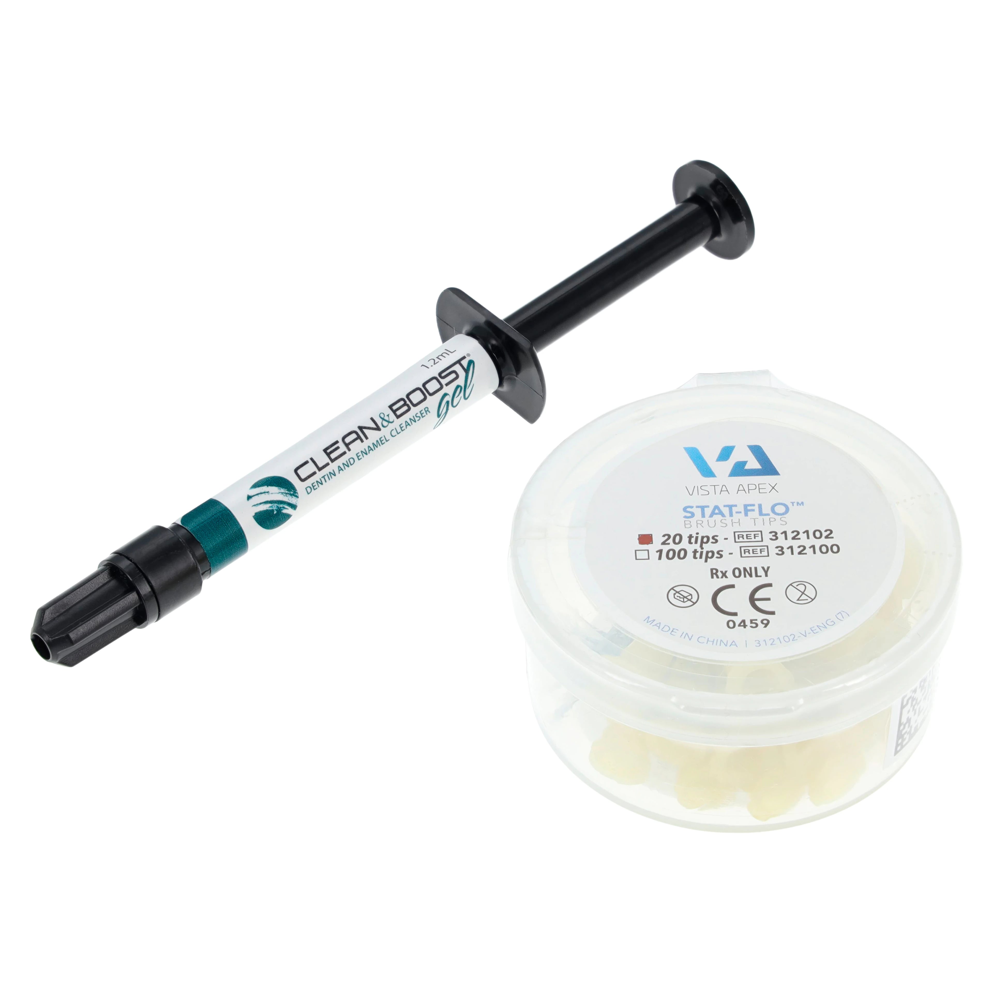 Clean & Boost Dentin and Enamel Cleanser Gel, 1.2 mL Syringe, 5/Pk with 25 Stat-Flo Tips, 90417